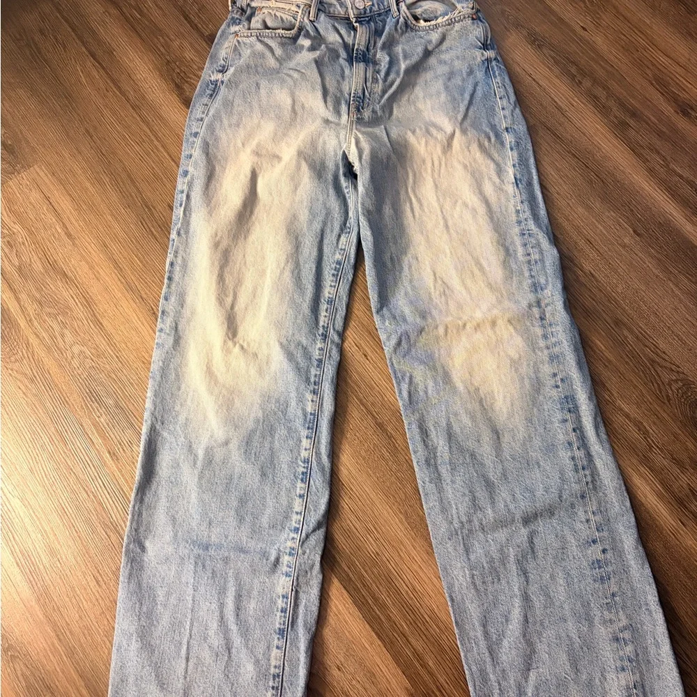 MOTHER Light Blue Straight Leg Jeans - Picture 2 of 11
